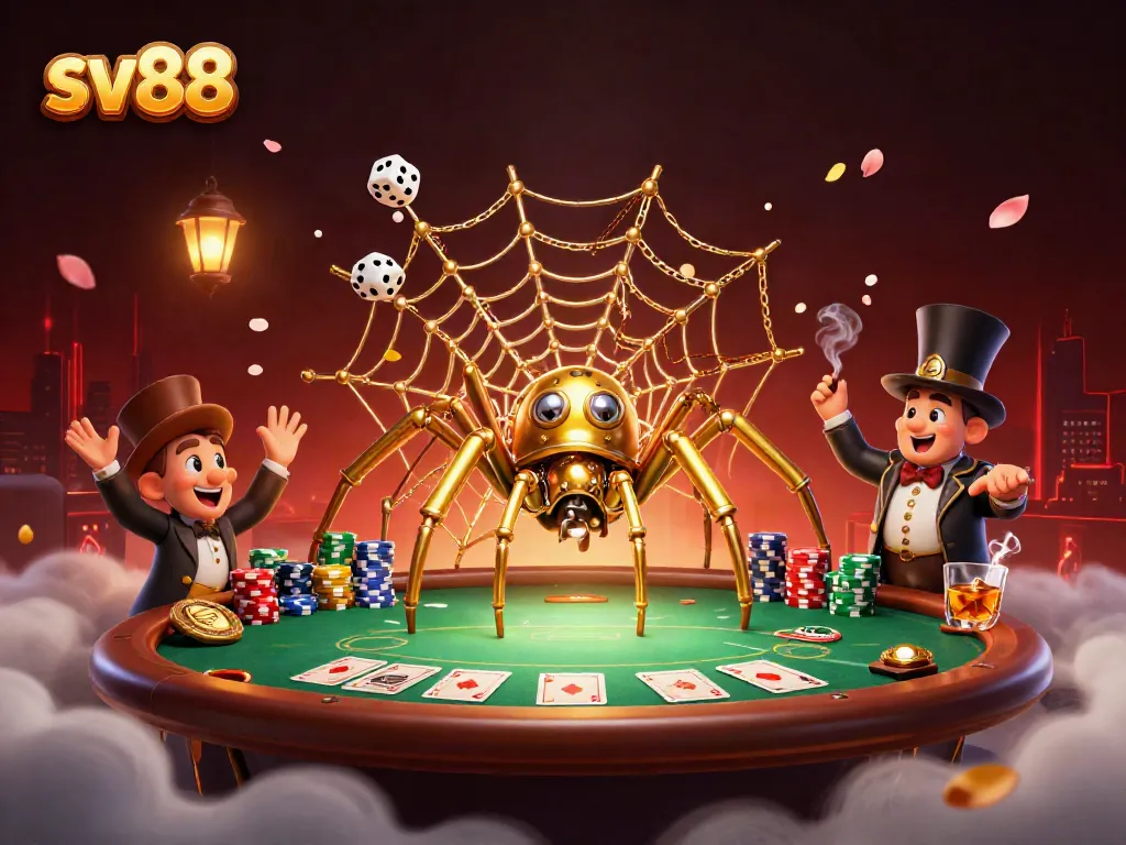 sv88 captures the thrill of gambling with steampunk elements, poker chips, and dynamic gameplay.